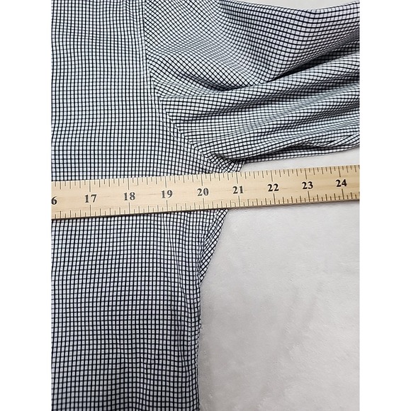 Michael Kors Men's Button Up‎ Slim Fit Long Sleeve Checkered Shirt Black/White M - Picture 3 of 5